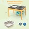 Natural Fir Wood Kids Sensory Activity Table with Storage Bins